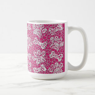 Dog Paws and Bones Faux Lace Art Print Coffee Mug