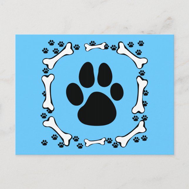 Dog Paws and Dog Bones Postcard (Front)