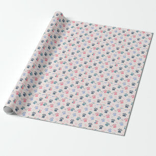 Dog Paws Animal Cute Pet Paws Gift For Pet Lovers Wrapping Paper