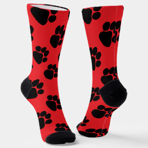 Dog Paws Birthday Gift Red Socks