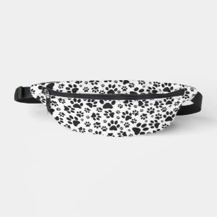 Dog Paws Black and White Polka Dot Bum Bags