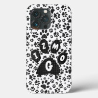 Dog Paws Black and White Polka Dot Case-Mate iPho