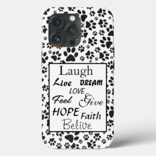 Dog Paws Black and White Polka Dot  Case-Mate iPho iPhone 13 Pro Case