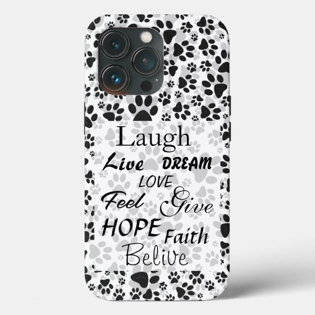 Dog Paws Black and White Polka Dot  Case-Mate iPho iPhone Case (Back)