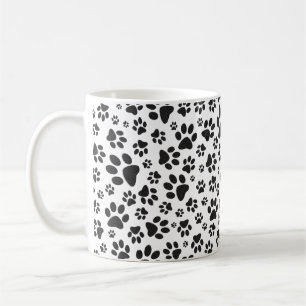 Dog Paws Black and White Polka Dot  Coffee Mug