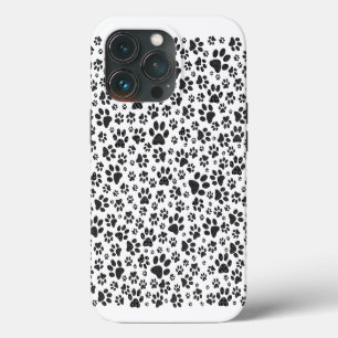 Dog Paws Black and White Polka Dot  iPhone 13 Pro Case
