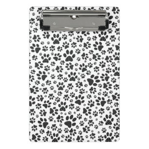 Dog Paws Black and White Polka Dot  Mini Clipboard