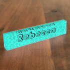 Dog Paws Black and White Polka Dot on vivid cyan