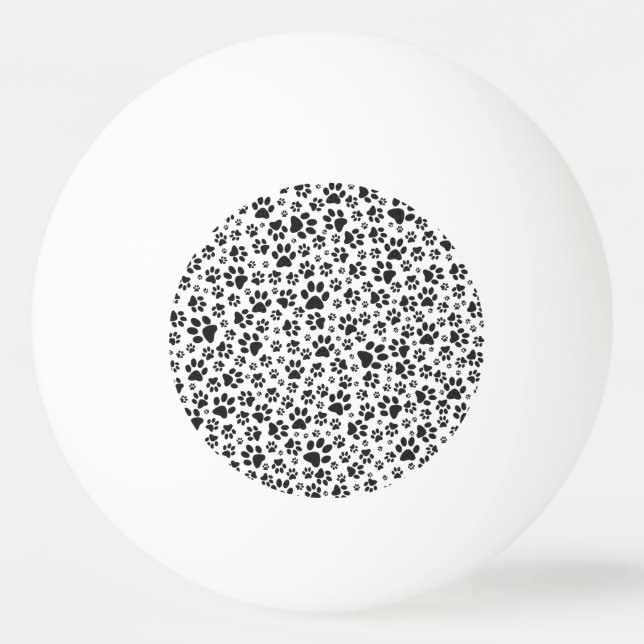Dog Paws Black and White Polka Dot  Ping Pong Ball (Front)