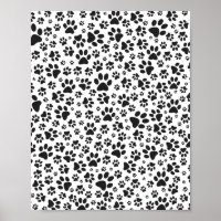 Dog Paws Black and White Polka Dot