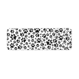 Dog Paws Black and White Polka Dot  Return Address Label