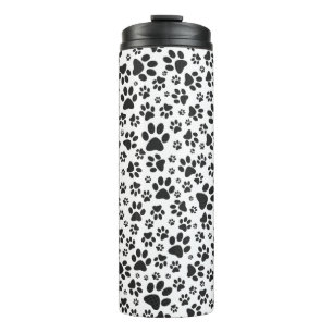 Dog Paws Black and White Polka Dot  Thermal Tumbler