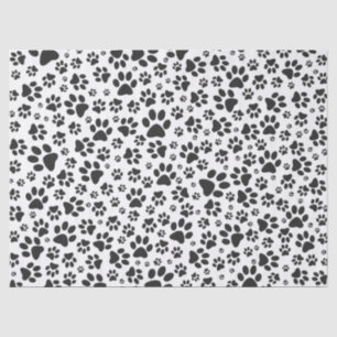 Dog Paws Black and White Polka Dot Tissue Paper