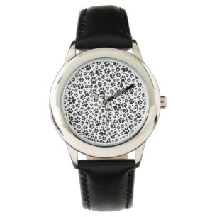 Dog Paws Black and White Polka Dot  Watch