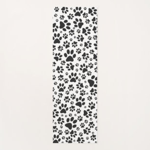 Dog Paws Black and White Polka Dot Yoga Mat