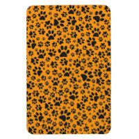 Dog Paws Black & White Polka Dot on dahlia orange
