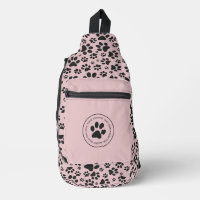 Dog Paws Black & White Polka Dot on pink charlotte