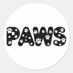 Dog Paws Custom Text Classic Round Sticker