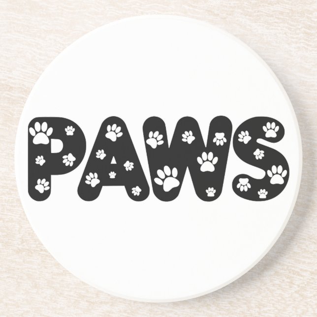 Dog Paws Custom Text Coaster (Front)