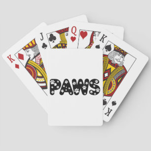 Dog Paws Custom Text Playing Cards