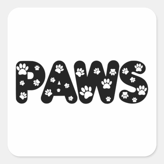 Dog Paws Custom Text Square Sticker (Front)