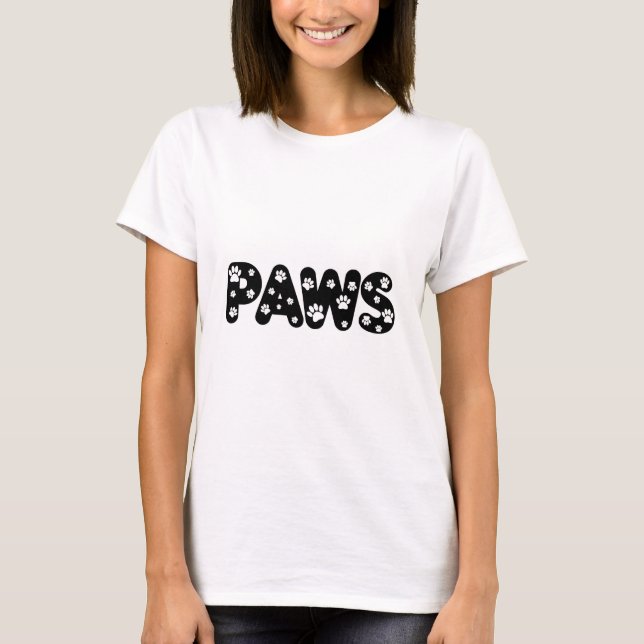 Dog Paws Custom Text T-Shirt (Front)