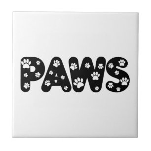 Dog Paws Custom Text Tile
