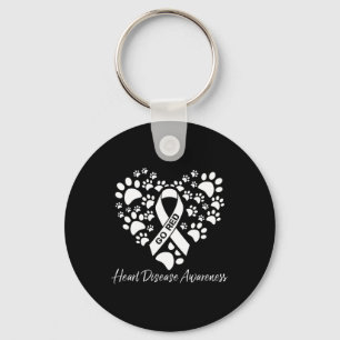 Dog Paws Go Red Ribbon Heart Disease Awareness Mon Key Ring