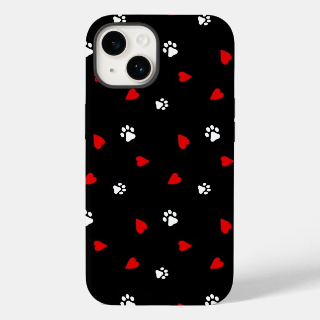 Dog Paws Heart Pattern Case-Mate iPhone Case (Back)