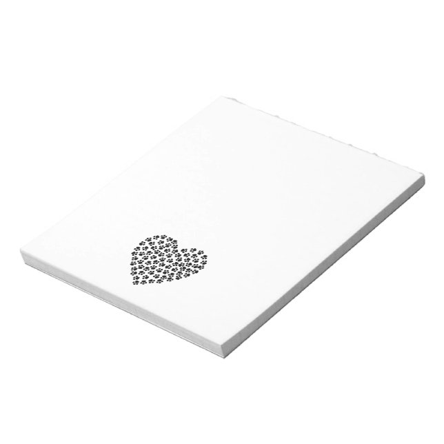 Dog Paws Love Heart Notepad (Rotated)