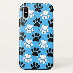 Dog Paws On Blue Background iPhone X Case