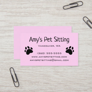 Dog Paws Pink Business Cards