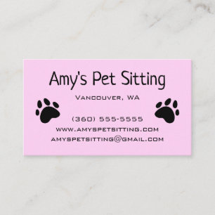 Dog Paws Pink Business Cards