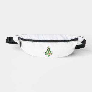 Dog Paws Print Christmas Tree for Dog Lovers Bum Bags