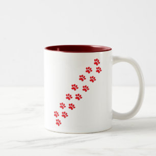 Dog Paws Prints Two-Tone Coffee Mug
