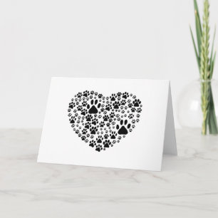 Dog Paws, Puppy Paws, Animal Paws, Heart, Pet Card