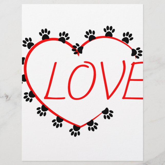 Dog Paws Red Heart Love (Front)
