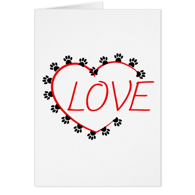 Dog Paws Red Heart Love (Front)