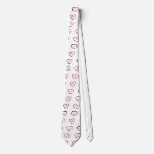 Dog Paws Red Heart Love Tie