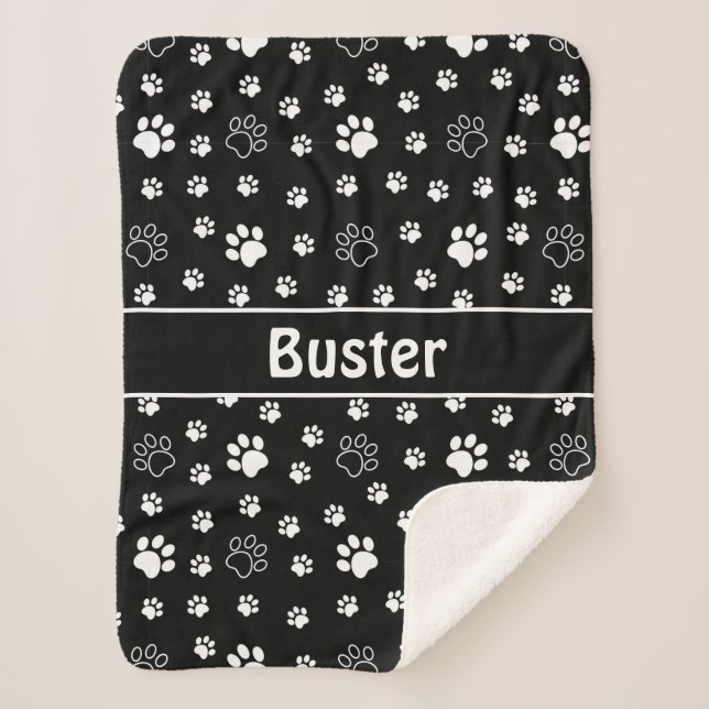 Dog Paws Sherpa Dog Blanket (Front)