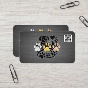Dog Paws Sitter Groomer Business Card