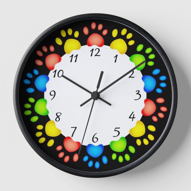 Dog paws Wall Clock (Front)