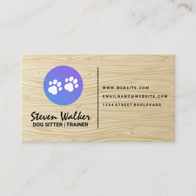 Dog Paws | Wood Print Business Card (Front)