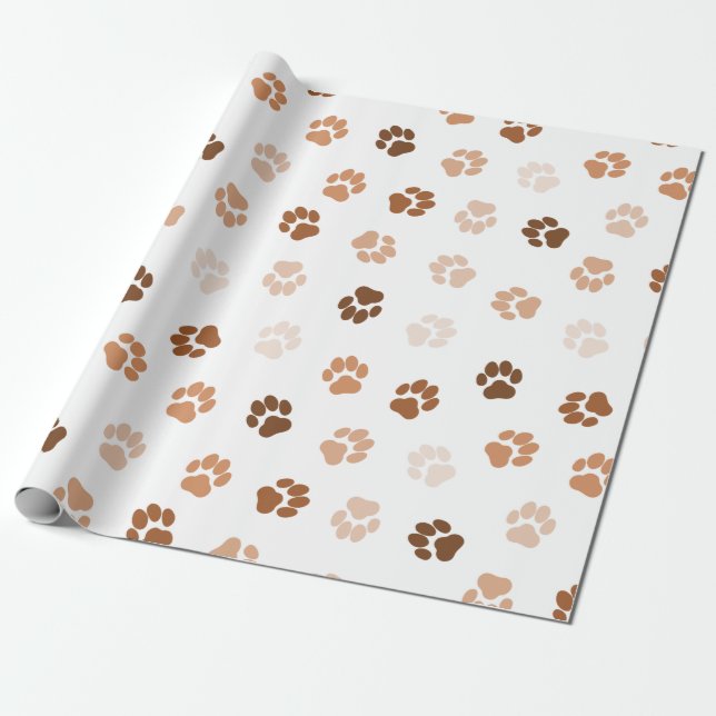 Dog paws wrapping paper (Unrolled)