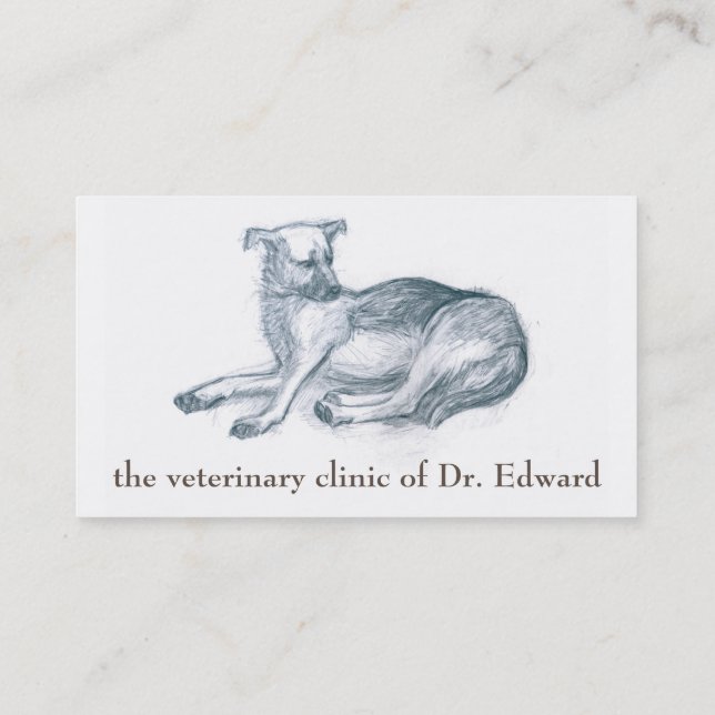 Dog. Pencil drawing. Business Card (Back)