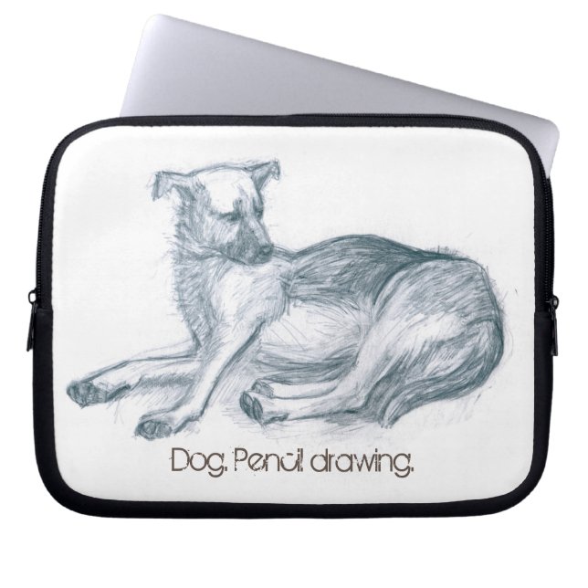 Dog. Pencil drawing. Laptop Sleeve (Front)