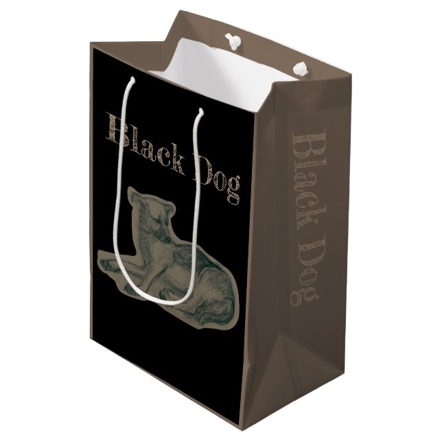 Dog. Pencil drawing. Medium Gift Bag (Front Angled)