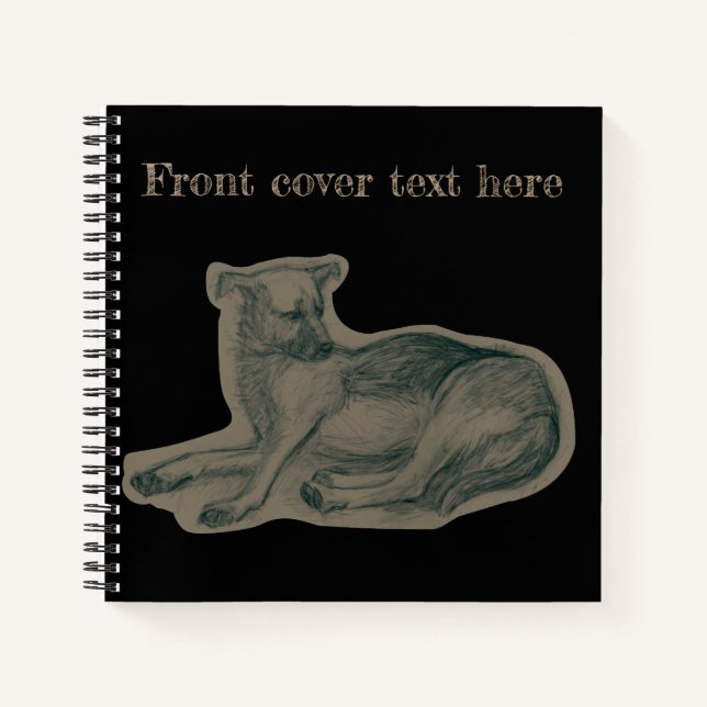 Dog. Pencil drawing. Notebook (Front)