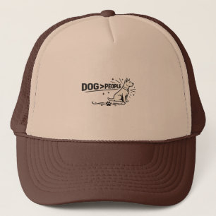 DOG > PEOPLE – Funny Dog Lover Minimalist Design Trucker Hat