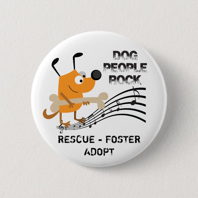 Dog People Rock Button (Front)